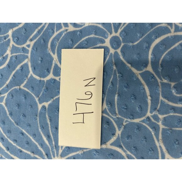 Emily Daniels Blue Floral Textured Short Sleeve Top Sz PM - Picture 9 of 10